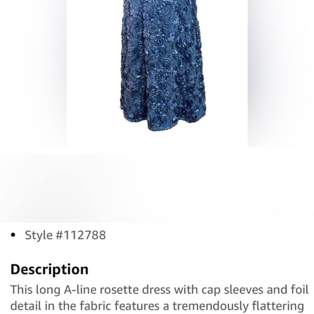 Alex Evenings sz 6 Periwinkle Blue lace tea length dress